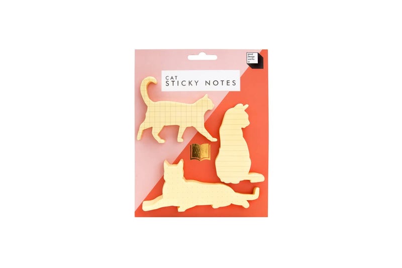 Good Design Works Good Design Cat Sticky Notes - Cat Gifts For Women - Office School Stationery & Home Desk Accessories - Novelty Sticky Pads - Desk Organiser - Teacher Gifts For Women - Dotted Lined Grid Notes - Image 1
